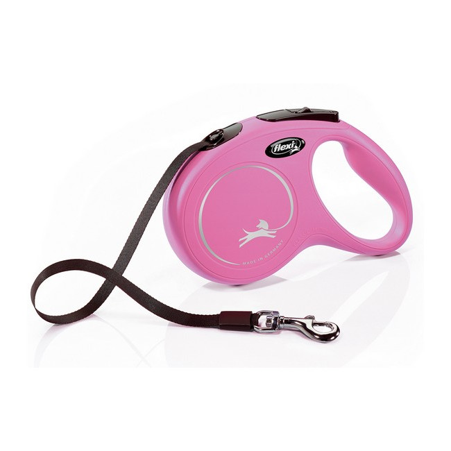 Flexi New Classic Smycz taśma M 5m różowa [FL-2237]