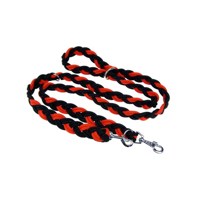 Champion Smycz Linka pleciona regulowana czarno-czerwona [LSPR (cz/r)]